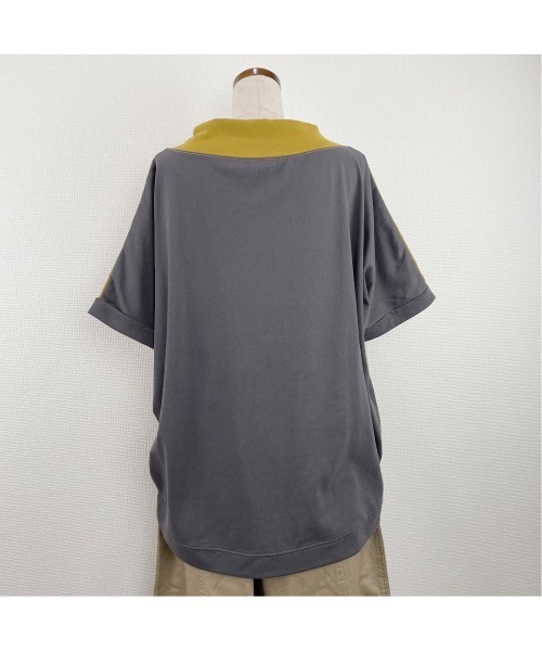 Rydia（リディア）の「配色ルーズネックプルオーバー（Tシャツ/カットソー・レディース・グリーン/アイボリー/マスタード/スミクロ・M）」の15枚目の写真