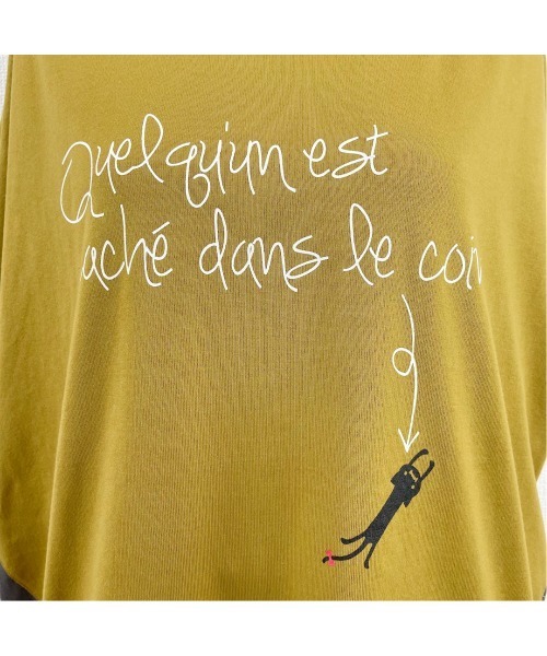 Rydia（リディア）の「配色ルーズネックプルオーバー（Tシャツ/カットソー・レディース・グリーン/アイボリー/マスタード/スミクロ・M）」の16枚目の写真