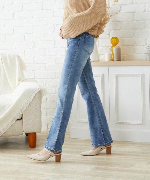 acro（アクロ）の「ハイウエストストレッチフレアーデニム/AC1476（デニムパンツ・レディース・ブラック/ブルー・ﾌﾘ-）」の7枚目の写真