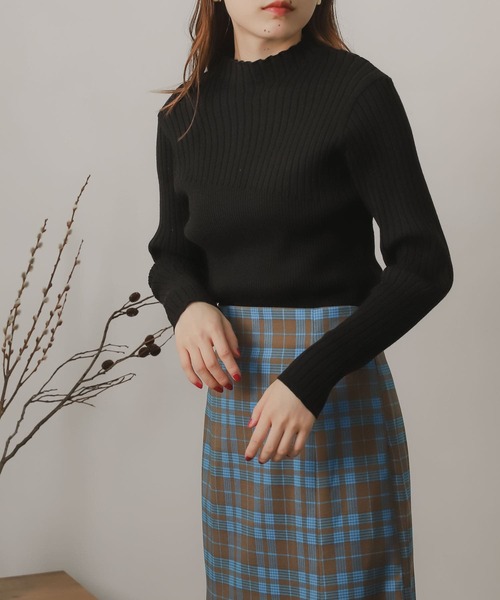 SENSE OF PLACE by URBAN RESEARCH（センスオブプレイスバイアーバンリサーチ）の「ランダムリブコンパクトセーター（ニット/セーター・レディース・アイボリー/ブラック/グリーン/ブルー・ONE）」の3枚目の写真