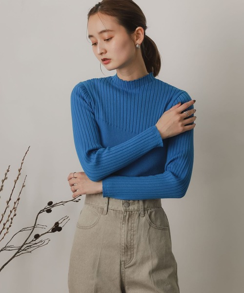 SENSE OF PLACE by URBAN RESEARCH（センスオブプレイスバイアーバンリサーチ）の「ランダムリブコンパクトセーター（ニット/セーター・レディース・アイボリー/ブラック/グリーン/ブルー・ONE）」の18枚目の写真