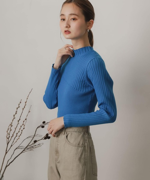 SENSE OF PLACE by URBAN RESEARCH（センスオブプレイスバイアーバンリサーチ）の「ランダムリブコンパクトセーター（ニット/セーター・レディース・アイボリー/ブラック/グリーン/ブルー・ONE）」の11枚目の写真