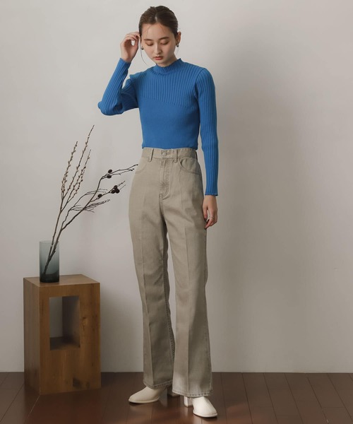 SENSE OF PLACE by URBAN RESEARCH（センスオブプレイスバイアーバンリサーチ）の「ランダムリブコンパクトセーター（ニット/セーター・レディース・アイボリー/ブラック/グリーン/ブルー・ONE）」の19枚目の写真