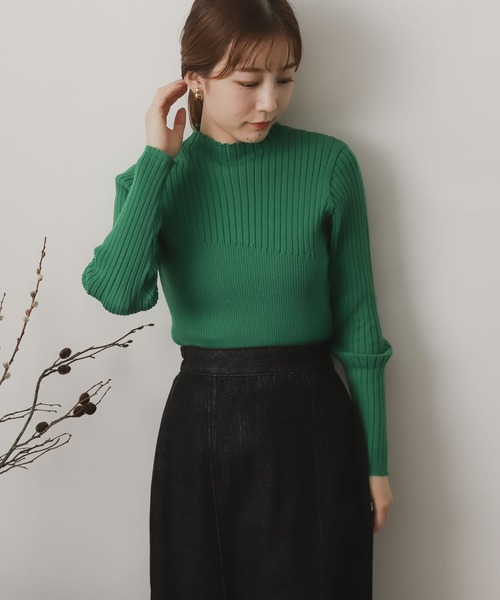 SENSE OF PLACE by URBAN RESEARCH（センスオブプレイスバイアーバンリサーチ）の「ランダムリブコンパクトセーター（ニット/セーター・レディース・アイボリー/ブラック/グリーン/ブルー・ONE）」の15枚目の写真