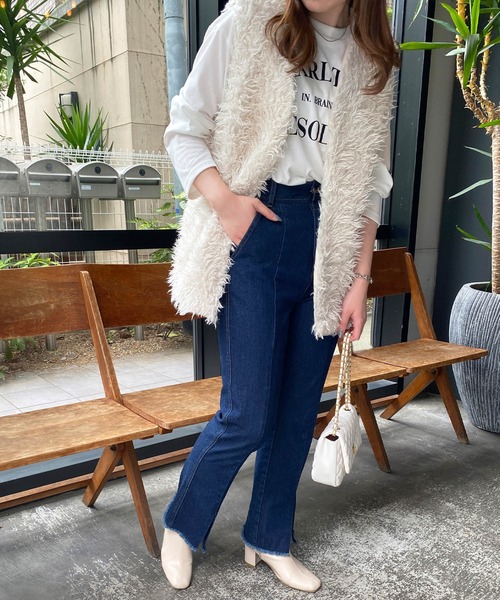 MLI'A(エムリア)の「エコファー/ベスト(ベスト・レディース・アイボリー/ブラウン/ブラック・M)」の5枚目の写真