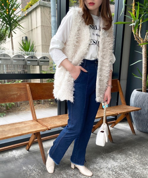 MLI'A(エムリア)の「エコファー/ベスト(ベスト・レディース・アイボリー/ブラウン/ブラック・M)」の6枚目の写真