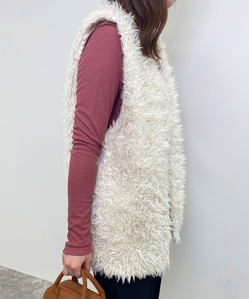 MLI'A(エムリア)の「エコファー/ベスト(ベスト・レディース・アイボリー/ブラウン/ブラック・M)」の20枚目の写真