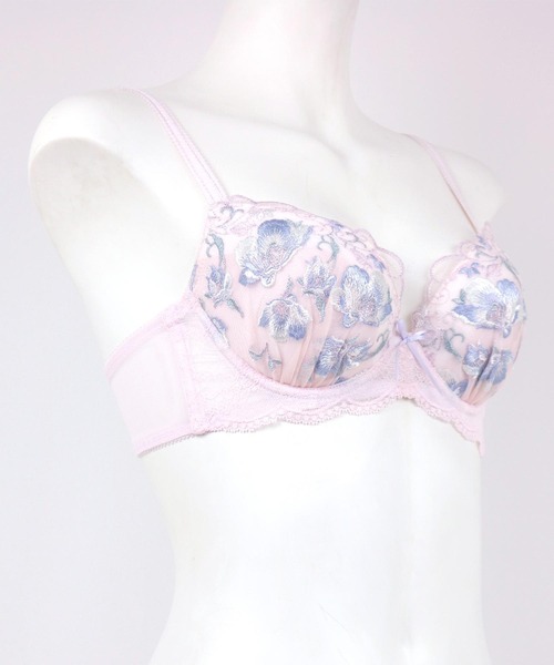 fran de lingerie(フランデランジェリー)の「Falling Flowers フォーリングフラワーズ ブラ&ショーツセット B65-G80カップ(ブラ&ショーツ・レディース・サックスブルー/ピンク/アイボリー・B65/B70/C70/D70/B75/C65/C75/D65/D75/D80/E70/F70/F75/G65/E65/E80/F65/F80/G80/G75/E75/G70)」の10枚目の写真