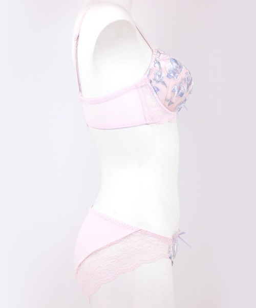 fran de lingerie(フランデランジェリー)の「Falling Flowers フォーリングフラワーズ ブラ&ショーツセット B65-G80カップ(ブラ&ショーツ・レディース・サックスブルー/ピンク/アイボリー・B65/B70/C70/D70/B75/C65/C75/D65/D75/D80/E70/F70/F75/G65/E65/E80/F65/F80/G80/G75/E75/G70)」の13枚目の写真