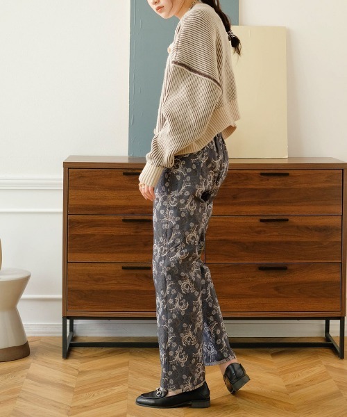 Bab（バブ）の「リバーシブルジャガードパンツ（その他パンツ・レディース・マスタード/ネイビー・M）」の3枚目の写真
