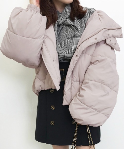 INGNI(イング)の「BIGフードエコダウン(ダウンジャケット/コート・レディース・アイボリー/ブラック/ライトベージュ/ピンク・M)」の19枚目の写真