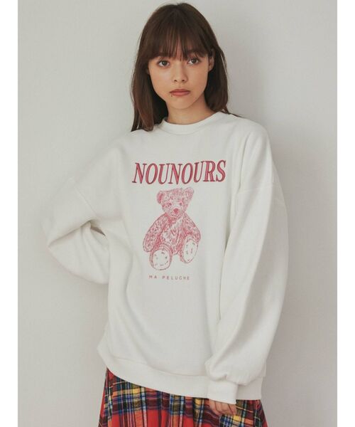 merry jenny（メリージェニー）の「bear embroideryトレーナー（Tシャツ/カットソー・レディース・オフホワイト/グレー/レッド・FREE）」の5枚目の写真