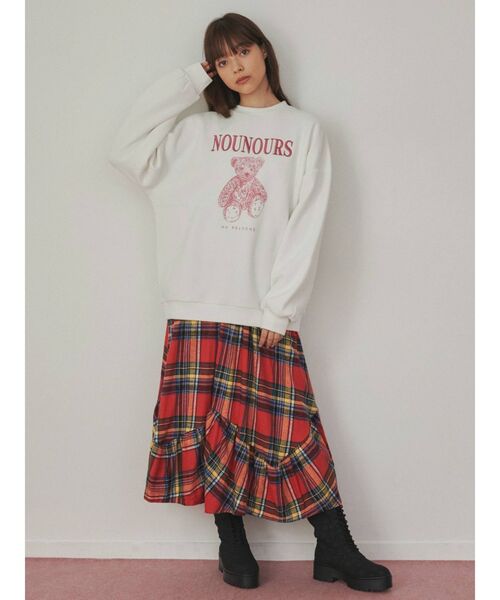 merry jenny（メリージェニー）の「bear embroideryトレーナー（Tシャツ/カットソー・レディース・オフホワイト/グレー/レッド・FREE）」の8枚目の写真