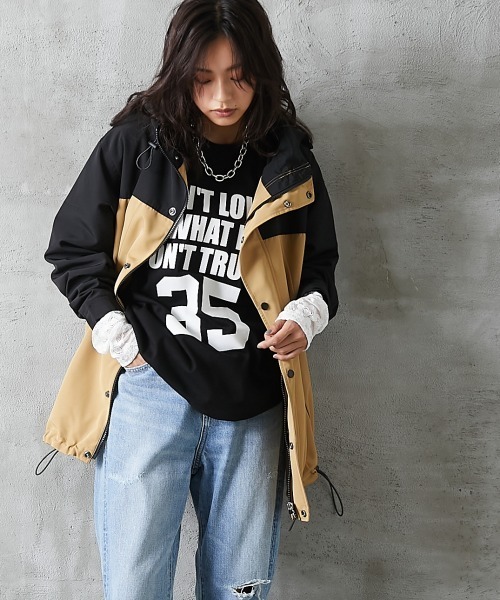 GEVS.（ジェイヴィス）の「＜大きいサイズ＞ 綿100％ビッグシルエットロゴプリントTシャツ GEVS.（Tシャツ/カットソー・レディース・ネイビー/ブラック・L/3L/LL/5L/4L）」の12枚目の写真