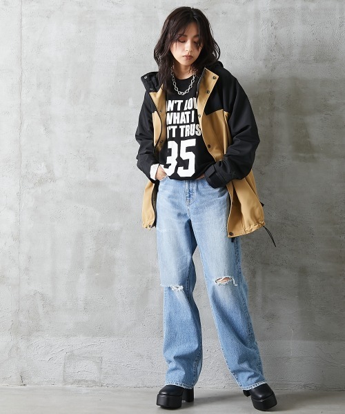 GEVS.（ジェイヴィス）の「＜大きいサイズ＞ 綿100％ビッグシルエットロゴプリントTシャツ GEVS.（Tシャツ/カットソー・レディース・ネイビー/ブラック・L/3L/LL/5L/4L）」の17枚目の写真