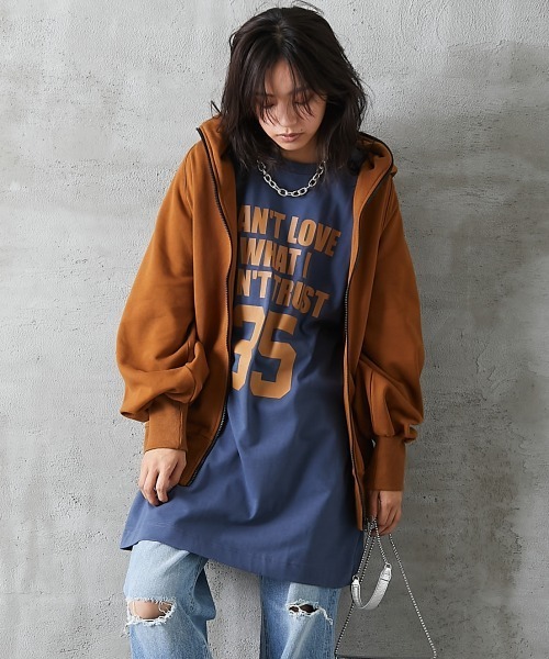 GEVS.（ジェイヴィス）の「＜大きいサイズ＞ 綿100％ビッグシルエットロゴプリントTシャツ GEVS.（Tシャツ/カットソー・レディース・ネイビー/ブラック・L/3L/LL/5L/4L）」の10枚目の写真