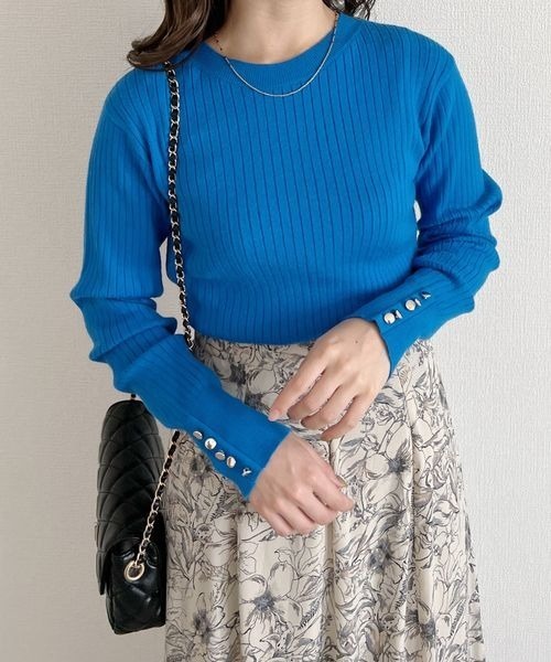 mysty woman（ミスティウーマン）の「【WEB限定】プチプラソデボタンプルオーバー 166505（ニット/セーター・レディース・ブラック/ベージュ/ブラウン/ブルー/グリーン/ボルドー/アイボリー・FREE）」の20枚目の写真