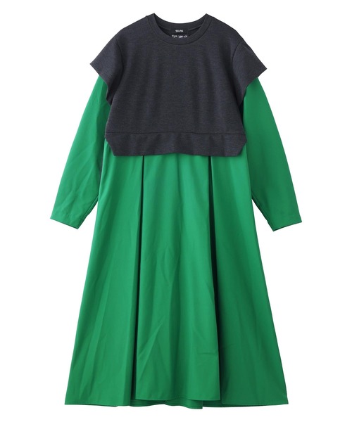 SILAS（サイラス）の「LAYERED DRESS（ワンピース・レディース・ベージュ/グリーン/チャコール・ONE SIZE）」の19枚目の写真