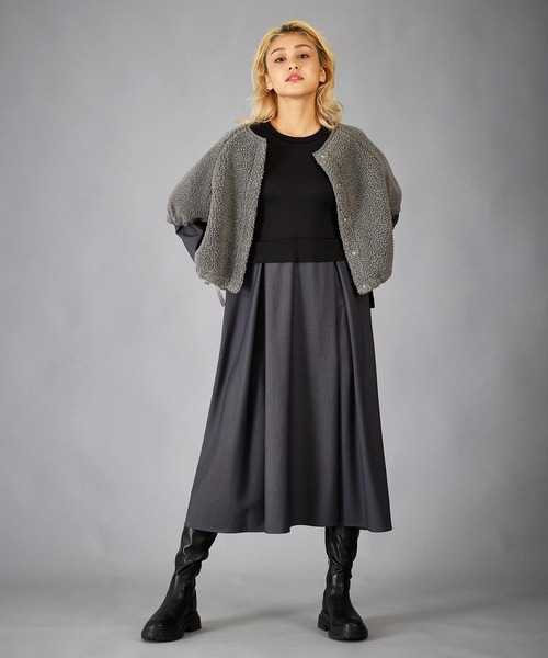 SILAS（サイラス）の「LAYERED DRESS（ワンピース・レディース・ベージュ/グリーン/チャコール・ONE SIZE）」の15枚目の写真