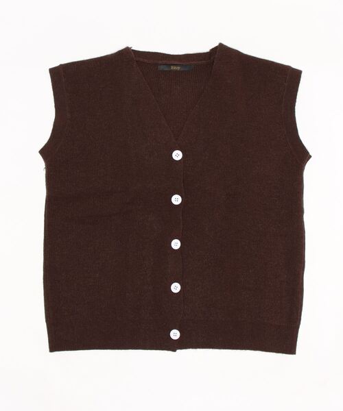 Ritzy(リッツィー)の「Vネックカーディガンベスト(ベスト・レディース・ライトグレー/ブラック/ブラウン/ダークグレー・FREE)」の16枚目の写真