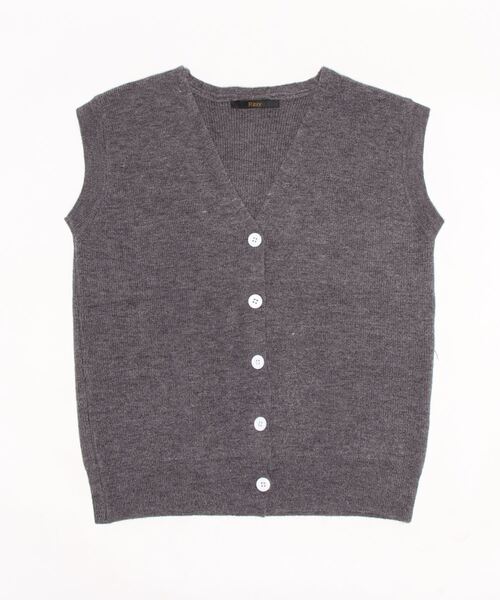 Ritzy(リッツィー)の「Vネックカーディガンベスト(ベスト・レディース・ライトグレー/ブラック/ブラウン/ダークグレー・FREE)」の11枚目の写真