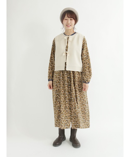 Samansa Mos2（サマンサ モスモス）の「◎前後着ミニ裏毛ベスト（Tシャツ/カットソー・レディース・ブラウン/キナリ/カーキ・ﾌﾘ-）」の10枚目の写真