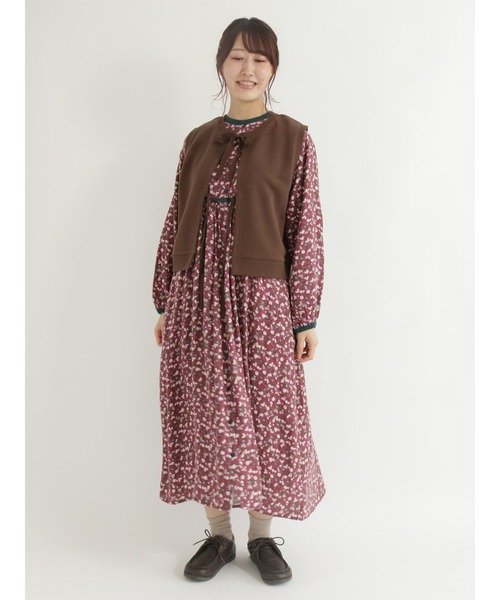 Samansa Mos2（サマンサ モスモス）の「◎前後着ミニ裏毛ベスト（Tシャツ/カットソー・レディース・ブラウン/キナリ/カーキ・ﾌﾘ-）」の15枚目の写真