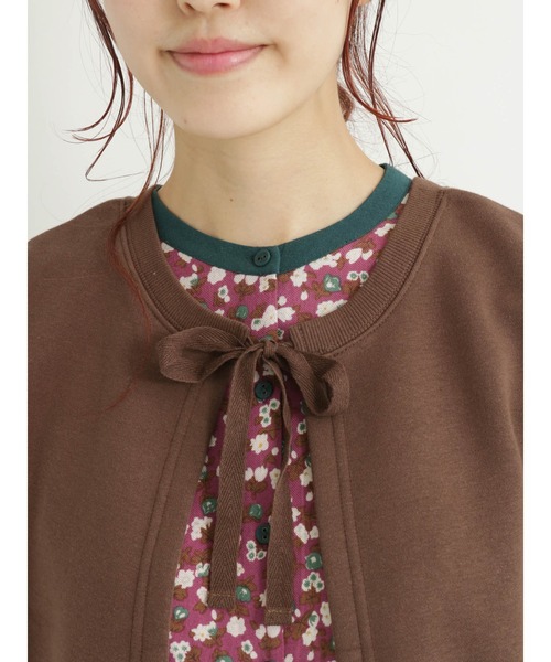 Samansa Mos2（サマンサ モスモス）の「◎前後着ミニ裏毛ベスト（Tシャツ/カットソー・レディース・ブラウン/キナリ/カーキ・ﾌﾘ-）」の5枚目の写真