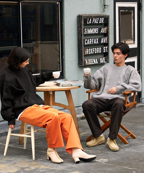 BARK MANHATTAN（バークマンハッタン）の「【ウォッシャブル×抗ピリング】5Gケーブルニット ビッグシルエットクルーネックセーター（ニット/セーター・メンズ・ブラック/グリーン/モカ/グレー/アイボリー・L/M）」の8枚目の写真