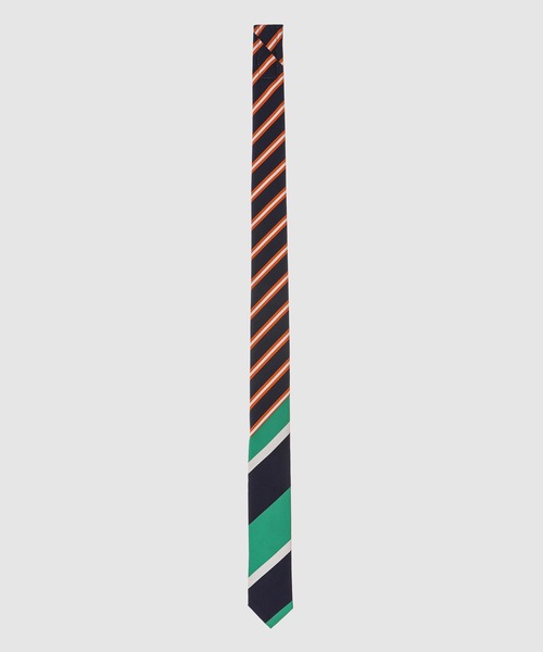 THOM BROWNE(トムブラウン)の「THREE PANEL FUNMIX CLASSIC TIE IN WIDE REP STRIPE SILK COTTON MOGADOR MED GREY(ネクタイ・メンズ・グレー系その他/その他・ONE SIZE)」の1枚目の写真