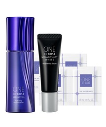 ONE BY KOSE | ZOZO限定 / 医薬部外品 / メラノショット ホワイト D (ミニサイズ) 美白美容液 ＋ セラム ヴェール (ミニサイズ) うるおい改善美容液 ＋ ザ ウォーター メイト （２連ラミサンプル×２個） 高保湿化粧水(スキンケアキット/ギフトセット)