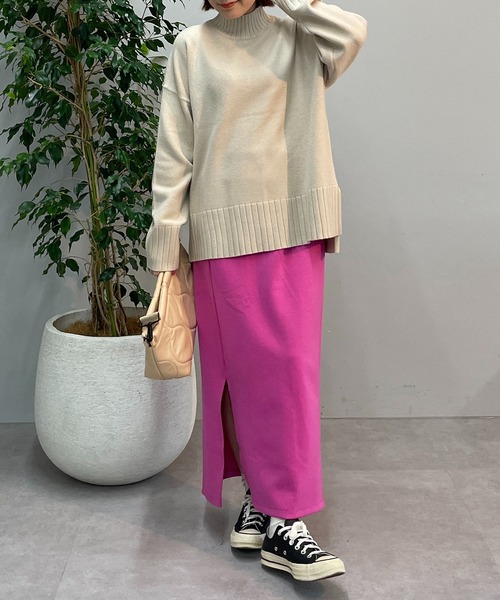 un dix cors(アンディコール)の「もっちりミドルネックニット(ニット/セーター・レディース・ブラック/オレンジ/グリーン/アイボリー・FREE)」の6枚目の写真