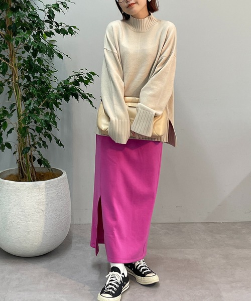 un dix cors(アンディコール)の「もっちりミドルネックニット(ニット/セーター・レディース・ブラック/オレンジ/グリーン/アイボリー・FREE)」の16枚目の写真