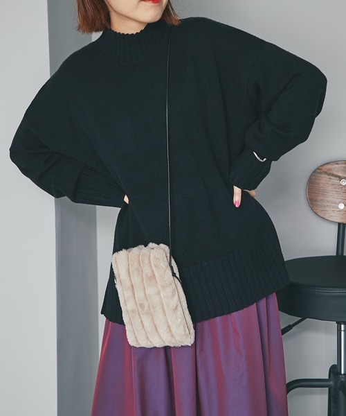 un dix cors(アンディコール)の「もっちりミドルネックニット(ニット/セーター・レディース・ブラック/オレンジ/グリーン/アイボリー・FREE)」の20枚目の写真