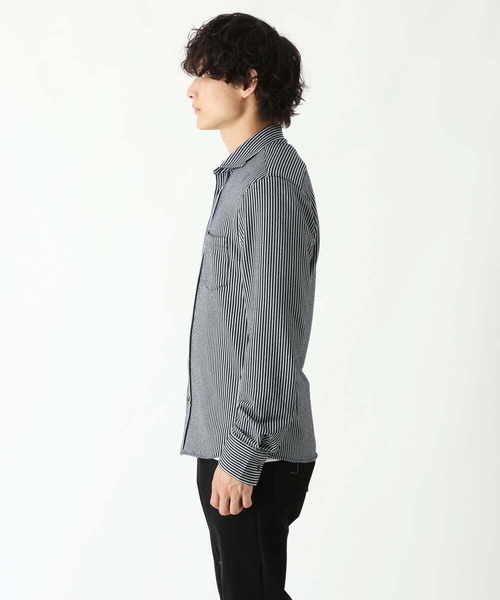 MK MICHEL KLEIN HOMME (エムケーミッシェルクランオム)の「サッカーストライプシャツ(シャツ/ブラウス・メンズ・ホワイト/ネイビー・51/48/46)」の5枚目の写真