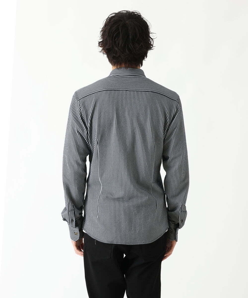 MK MICHEL KLEIN HOMME (エムケーミッシェルクランオム)の「サッカーストライプシャツ(シャツ/ブラウス・メンズ・ホワイト/ネイビー・51/48/46)」の6枚目の写真