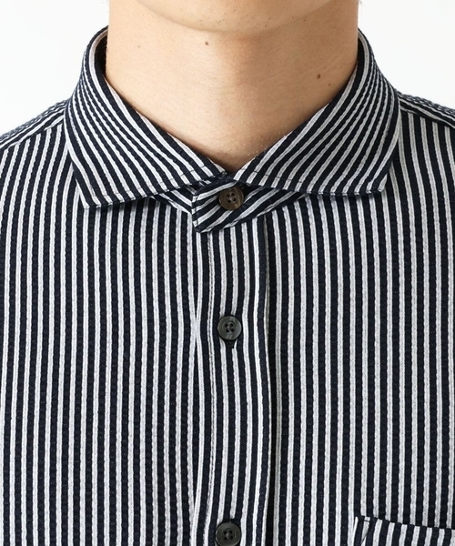 MK MICHEL KLEIN HOMME (エムケーミッシェルクランオム)の「サッカーストライプシャツ(シャツ/ブラウス・メンズ・ホワイト/ネイビー・51/48/46)」の7枚目の写真