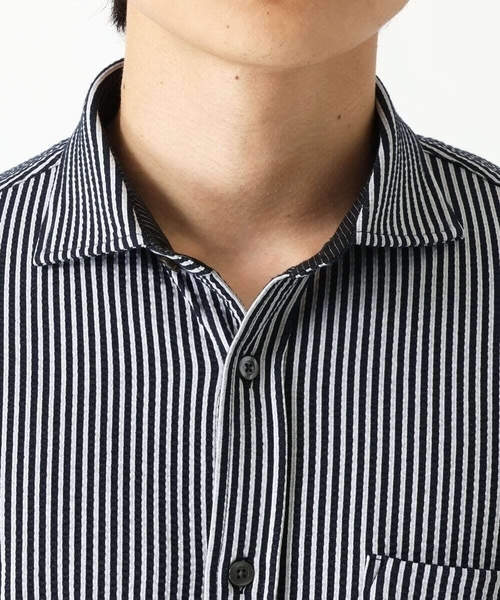 MK MICHEL KLEIN HOMME (エムケーミッシェルクランオム)の「サッカーストライプシャツ(シャツ/ブラウス・メンズ・ホワイト/ネイビー・51/48/46)」の8枚目の写真