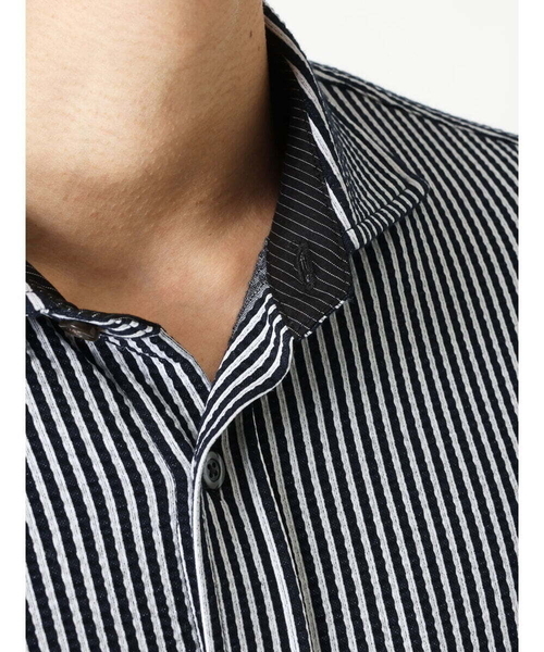 MK MICHEL KLEIN HOMME (エムケーミッシェルクランオム)の「サッカーストライプシャツ(シャツ/ブラウス・メンズ・ホワイト/ネイビー・51/48/46)」の9枚目の写真
