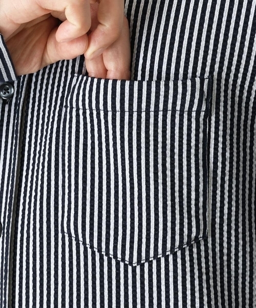 MK MICHEL KLEIN HOMME (エムケーミッシェルクランオム)の「サッカーストライプシャツ(シャツ/ブラウス・メンズ・ホワイト/ネイビー・51/48/46)」の10枚目の写真