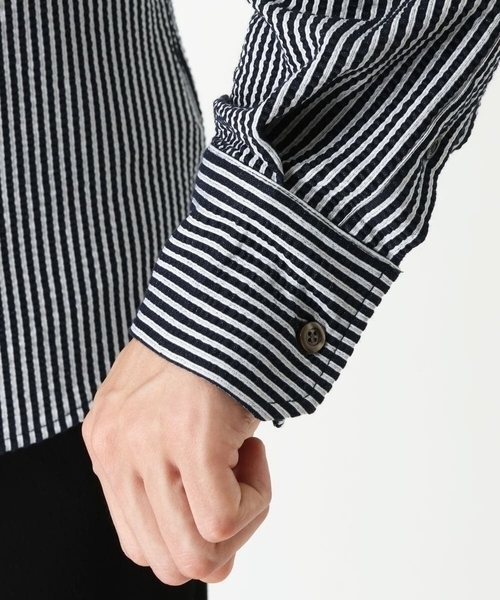 MK MICHEL KLEIN HOMME (エムケーミッシェルクランオム)の「サッカーストライプシャツ(シャツ/ブラウス・メンズ・ホワイト/ネイビー・51/48/46)」の11枚目の写真