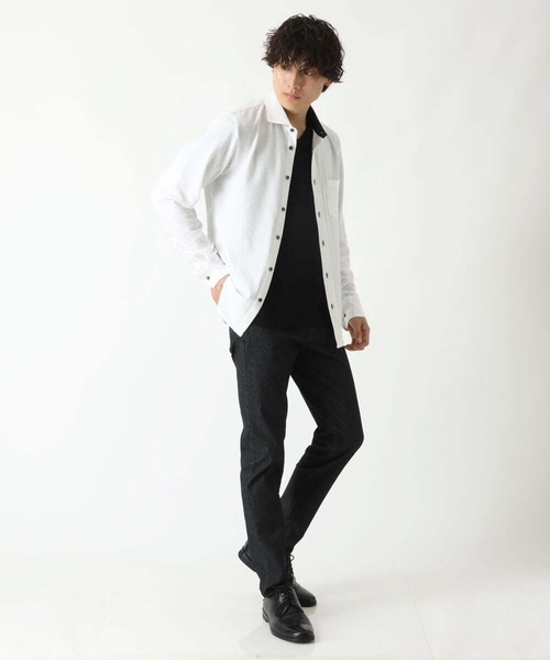 MK MICHEL KLEIN HOMME (エムケーミッシェルクランオム)の「サッカーストライプシャツ(シャツ/ブラウス・メンズ・ホワイト/ネイビー・51/48/46)」の12枚目の写真