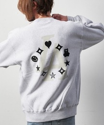 STUD MUFFIN | msw1232-12ozヘビーウエイト裏毛パイル ボックス-サークルグラム発泡キューブプリント スエットシャツ(スウェット)