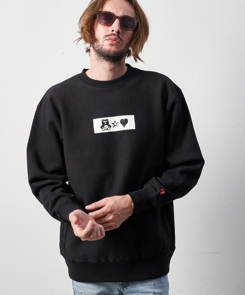 STUD MUFFIN（スタッドマフィン）の「msw1232-12ozヘビーウエイト裏毛パイル ボックス-サークルグラム発泡キューブプリント スエットシャツ（スウェット・メンズ・ブラック/アッシュ・2/4/3）」の5枚目の写真