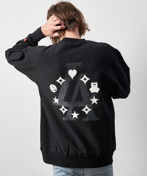 STUD MUFFIN（スタッドマフィン）の「msw1232-12ozヘビーウエイト裏毛パイル ボックス-サークルグラム発泡キューブプリント スエットシャツ（スウェット・メンズ・ブラック/アッシュ・2/4/3）」の12枚目の写真