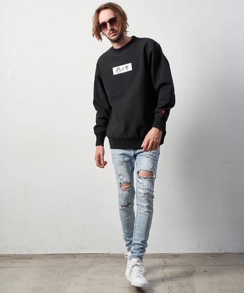 STUD MUFFIN（スタッドマフィン）の「msw1232-12ozヘビーウエイト裏毛パイル ボックス-サークルグラム発泡キューブプリント スエットシャツ（スウェット・メンズ・ブラック/アッシュ・2/4/3）」の8枚目の写真