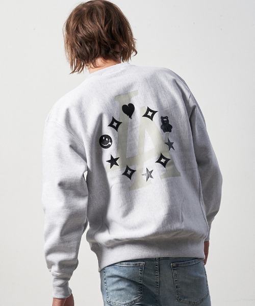 STUD MUFFIN（スタッドマフィン）の「msw1232-12ozヘビーウエイト裏毛パイル ボックス-サークルグラム発泡キューブプリント スエットシャツ（スウェット・メンズ・ブラック/アッシュ・2/4/3）」の13枚目の写真