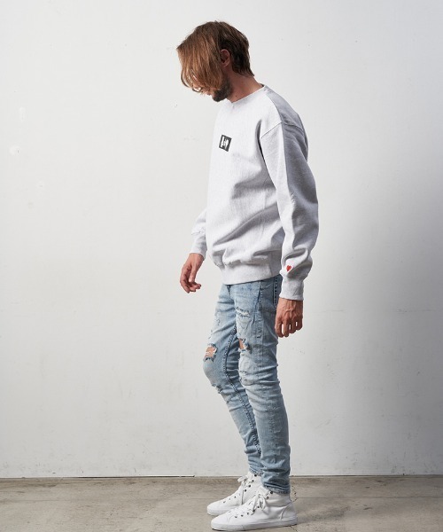 STUD MUFFIN（スタッドマフィン）の「msw1232-12ozヘビーウエイト裏毛パイル ボックス-サークルグラム発泡キューブプリント スエットシャツ（スウェット・メンズ・ブラック/アッシュ・2/4/3）」の15枚目の写真