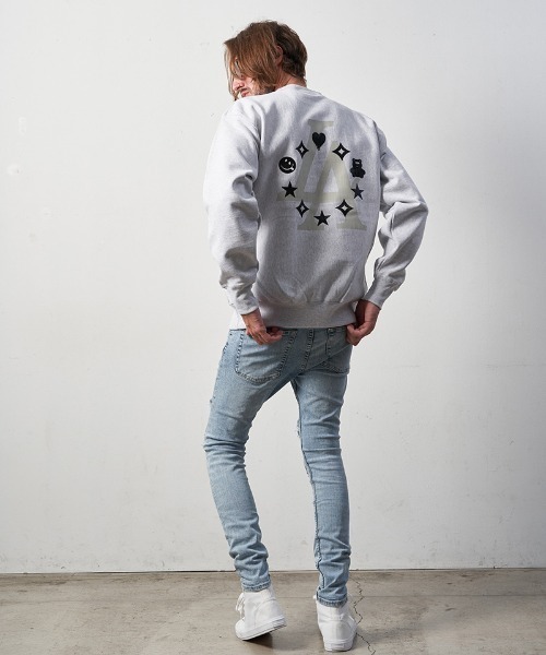 STUD MUFFIN（スタッドマフィン）の「msw1232-12ozヘビーウエイト裏毛パイル ボックス-サークルグラム発泡キューブプリント スエットシャツ（スウェット・メンズ・ブラック/アッシュ・2/4/3）」の20枚目の写真