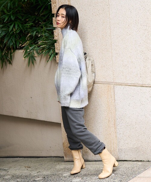 FREAK'S STORE（フリークスストア）の「グラデーションタートルニットプルオーバー（ニット/セーター・レディース・オレンジ/グレー/ブルー・ﾌﾘ-）」の10枚目の写真